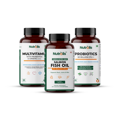 Nutrolis 60-Day Men's Health Stack – Multivitamin + Probiotics + Omega-3