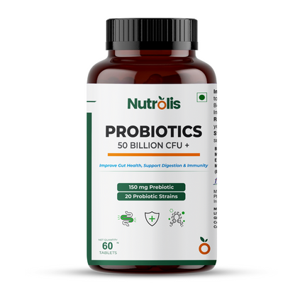 Nutrolis Probiotics Supplement 50 Billion for Women & Men – 60 Veg Capsules