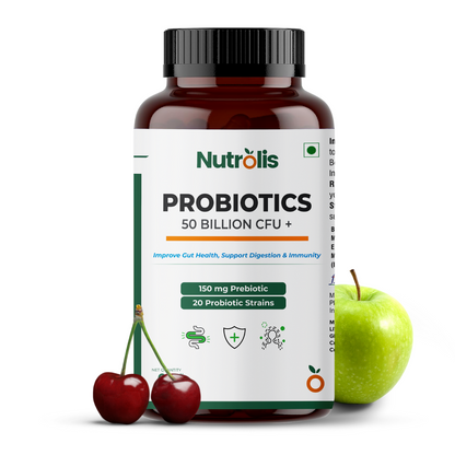 Nutrolis Probiotics Supplement 50 Billion for Women & Men – 60 Veg Capsules