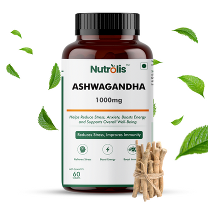 Nutrolis Ashwagandha 1000mg – Natural Stress Relief & Energy Boost Supplement