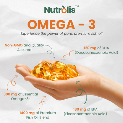 Nutrolis Salmon Fish Oil - 1400mg Omega-3 | 90 Softgels