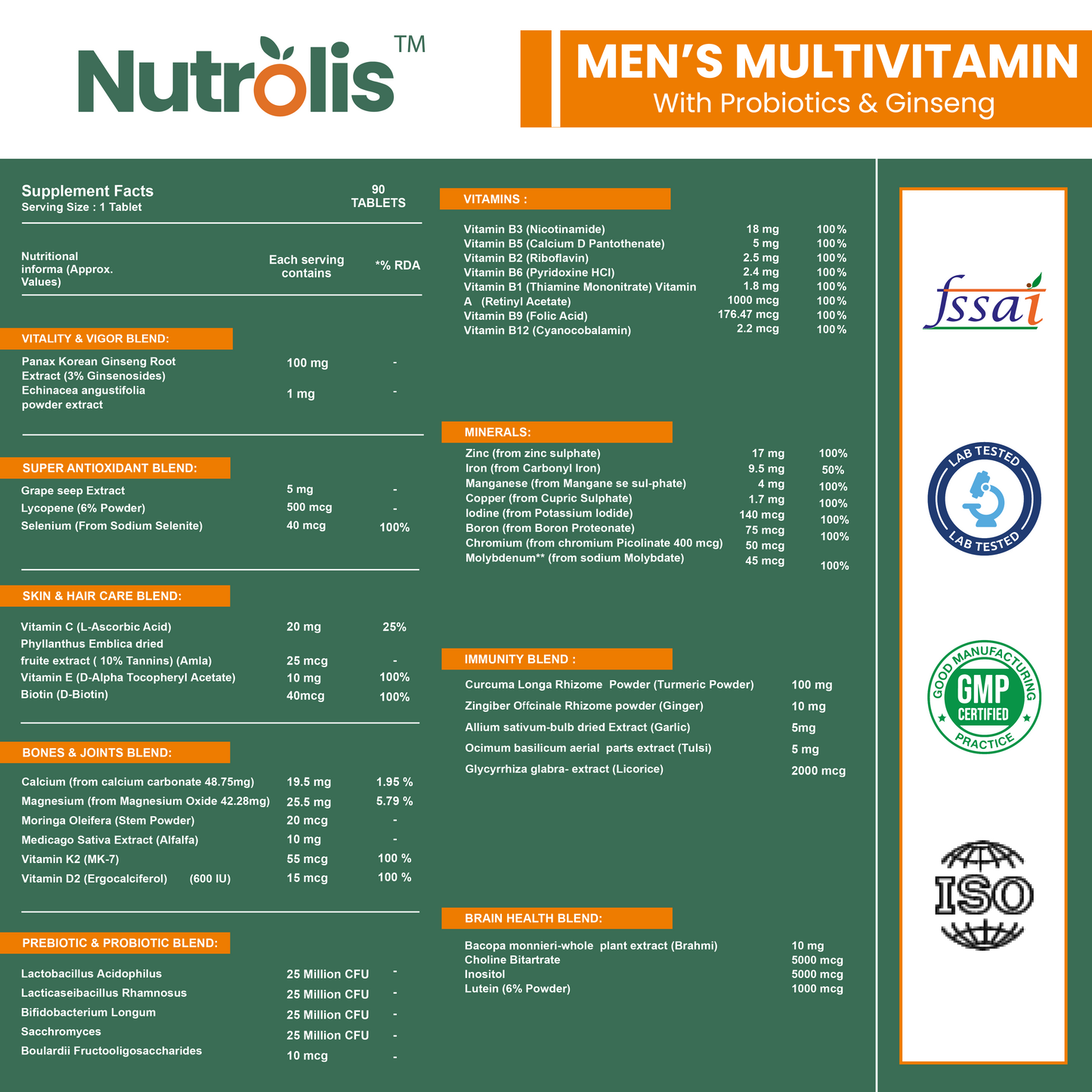 Multivitamin with Probiotics & Ginseng + Salmon Fish Oil