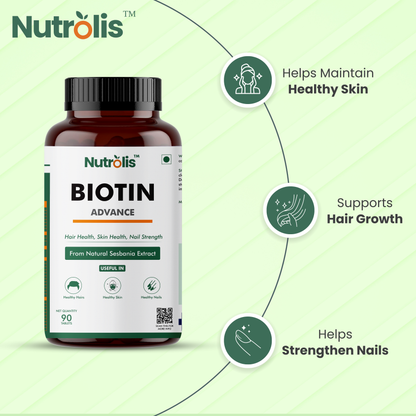 Nutrolis Biotin Advance - Natural Support for Hair, Skin & Nails (90 Tablets)