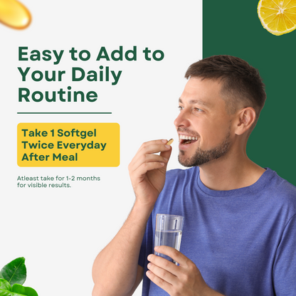 Nutrolis Omega-3 Fish Oil 2500mg – 3X Strength with EPA 1080mg & DHA 720mg – Heart, Joint & Skin Support (60 Softgels, Lemon Flavour)