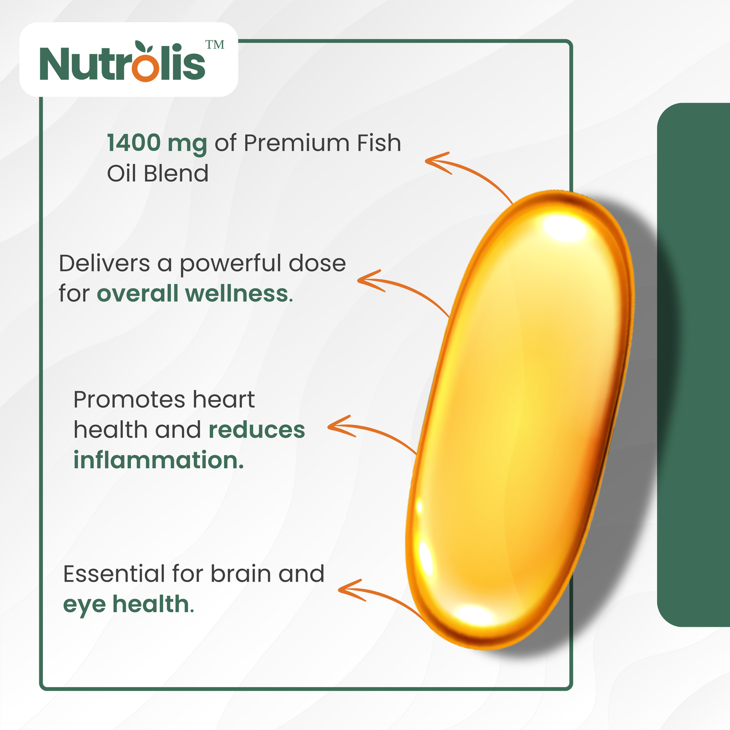 Nutrolis Salmon Fish Oil - 1400mg Omega-3 | 90 Softgels